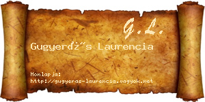 Gugyerás Laurencia névjegykártya
